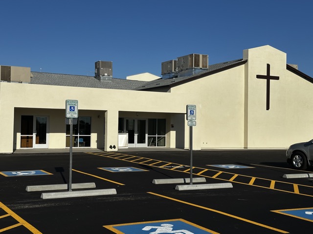 The New Church building, seen from the West side.